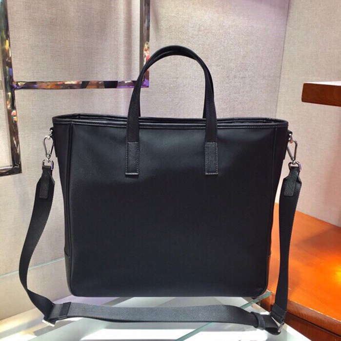 PRADA ショッピングバッグ リサイクルナイロン サフィアーノ メンズ 36×34×10cm