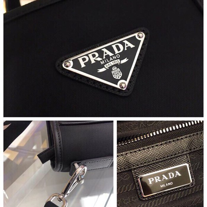 PRADA ショッピングバッグ リサイクルナイロン サフィアーノ メンズ 36×34×10cm