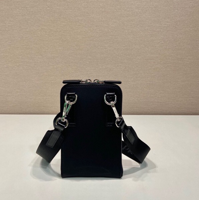 PRADA スマホポーチ リサイクルナイロン レザー メンズ 11.5×18×4cm