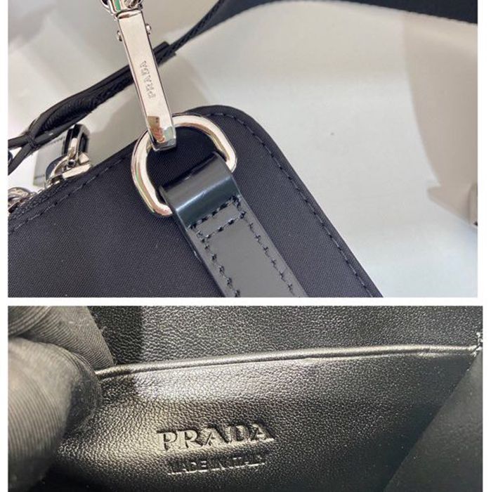 PRADA スマホポーチ リサイクルナイロン レザー メンズ 11.5×18×4cm