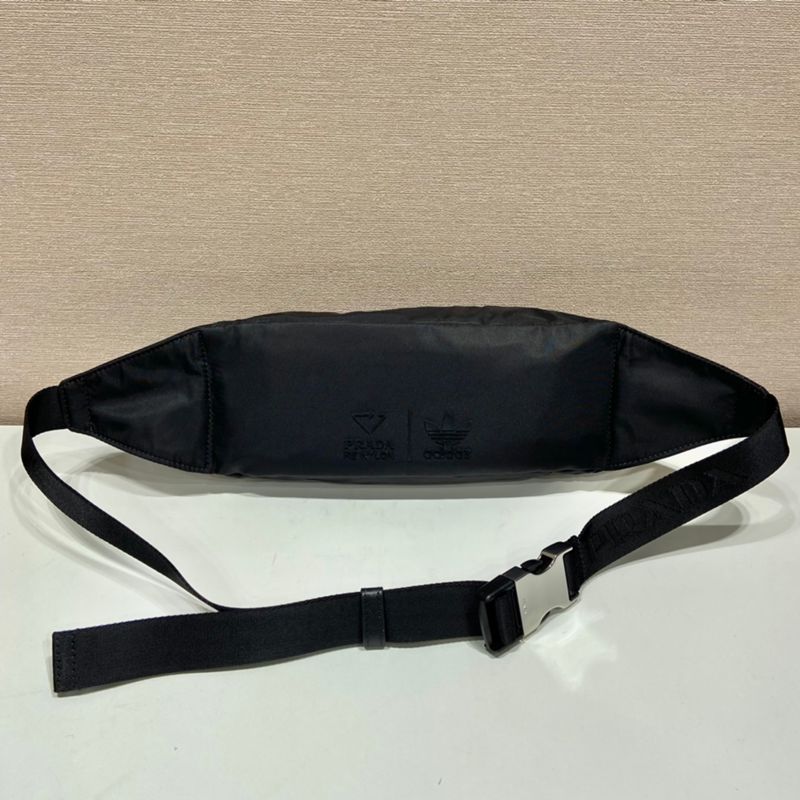 PRADA×アディダス ウエストバッグ リサイクルナイロン メンズ 26×12×7cm