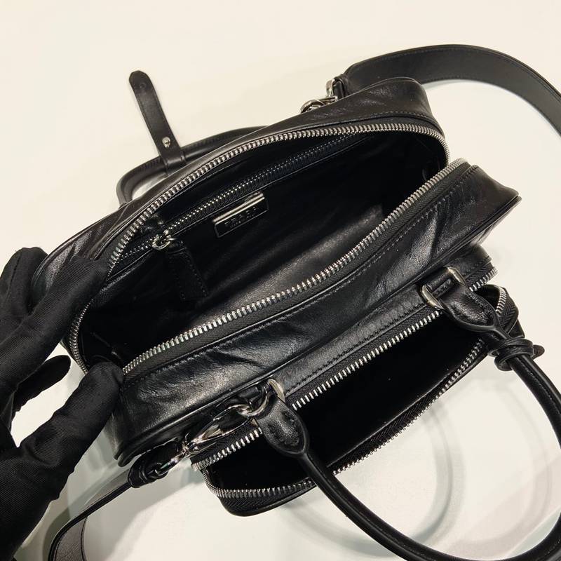 PRADA ボストンバッグ ラムスキン メンズ 24×12.5×7cm