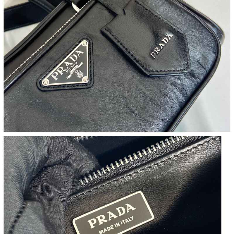 PRADA ボストンバッグ ラムスキン メンズ 24×12.5×7cm