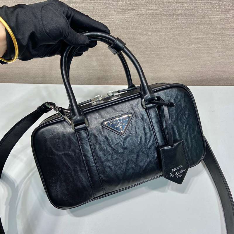 PRADA ボストンバッグ ラムスキン メンズ 24×13.5×7cm