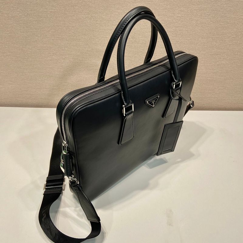 PRADA ブリーフケース ナパレザー メンズ 36×24×4cm