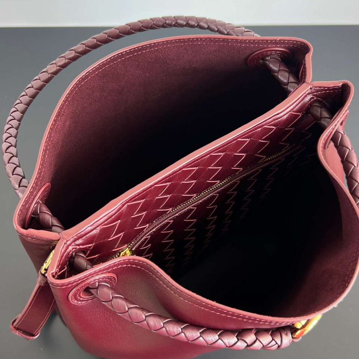 BV ショルダーバッグ レザー ハンドバッグ アンディアーモ 34×24×12cm