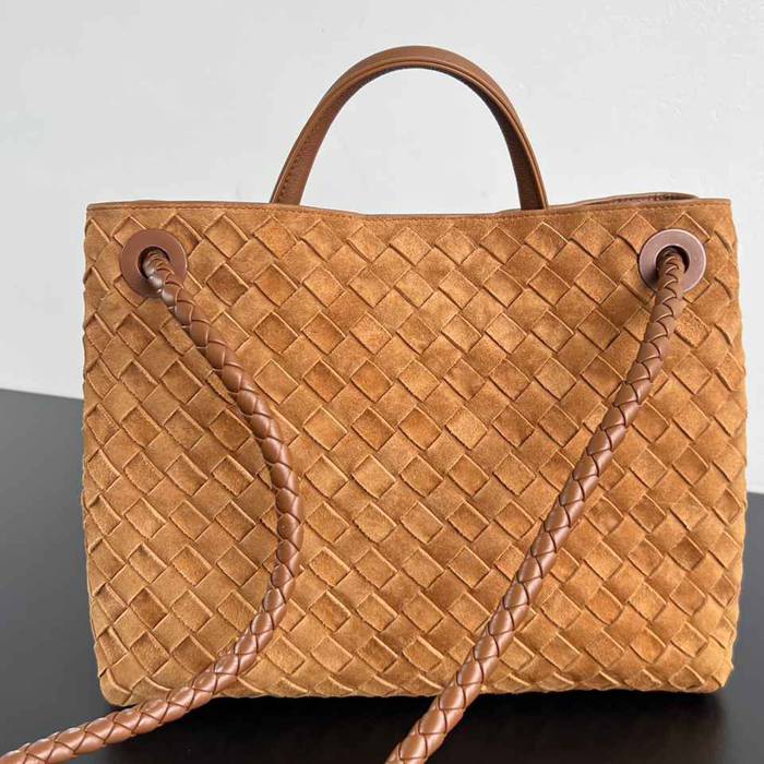 BV ショルダーバッグ スエード ハンドバッグ アンディアーモ 32×25×11cm