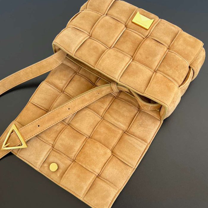 BV ショルダーバッグ スエード ハンドバッグ カセット 25×15×4cm