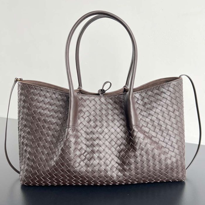 BV トートバッグ レザー ハンドバッグ 編み込み 23×43×14.5cm