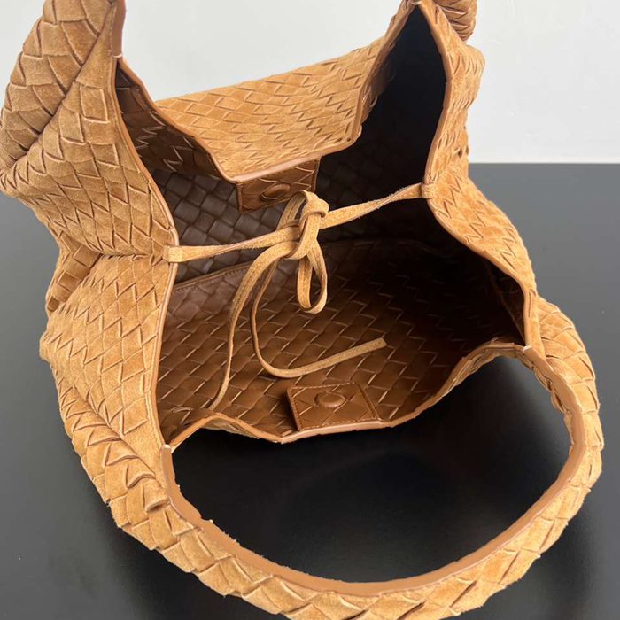 BV ショルダーバッグ スエード ハンドバッグ カンパーナ 33×20×16.5cm