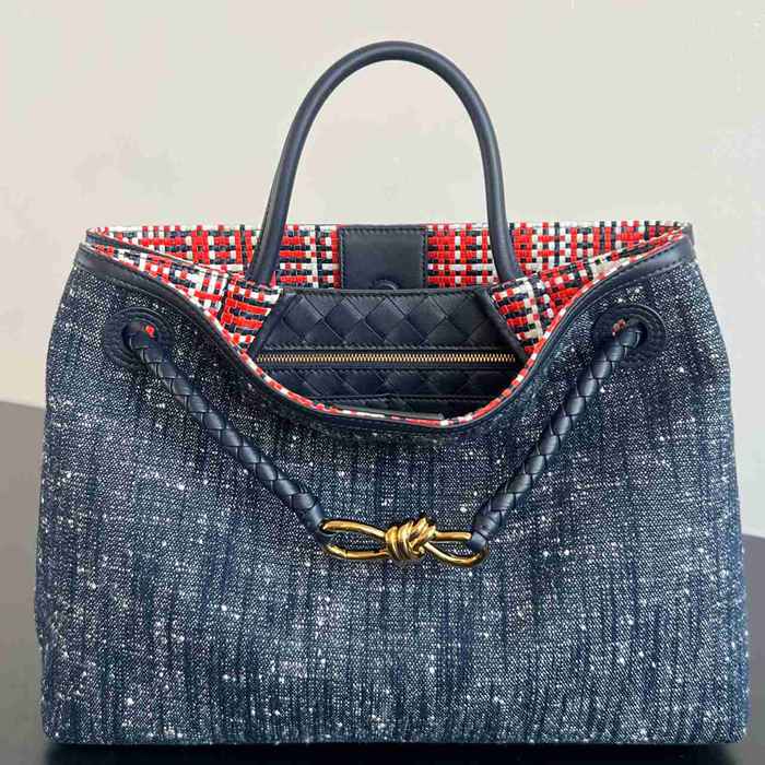 BV ショルダーバッグ デニム ハンドバッグ アンディアーモ 35×25×11cm