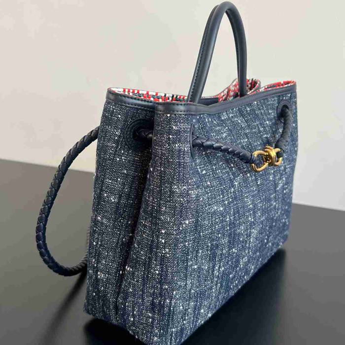 BV ショルダーバッグ デニム ハンドバッグ アンディアーモ 35×25×11cm