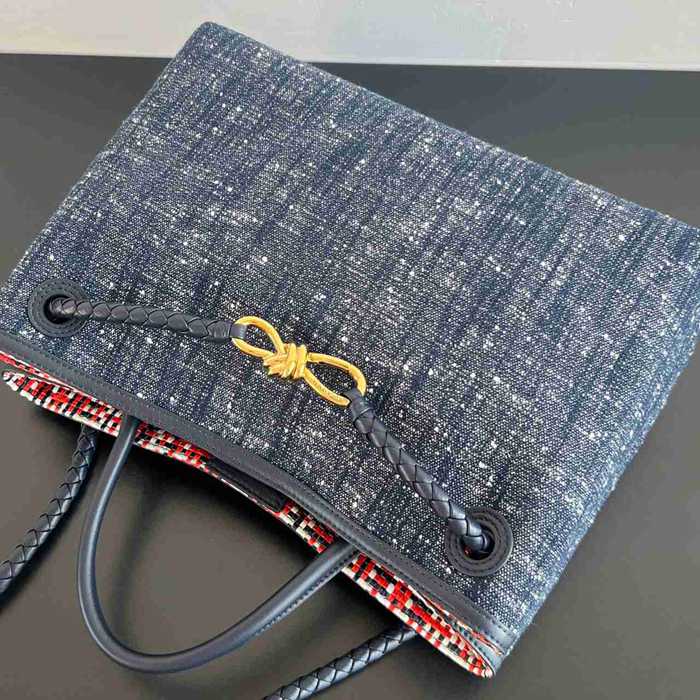 BV ショルダーバッグ デニム ハンドバッグ アンディアーモ 35×25×11cm