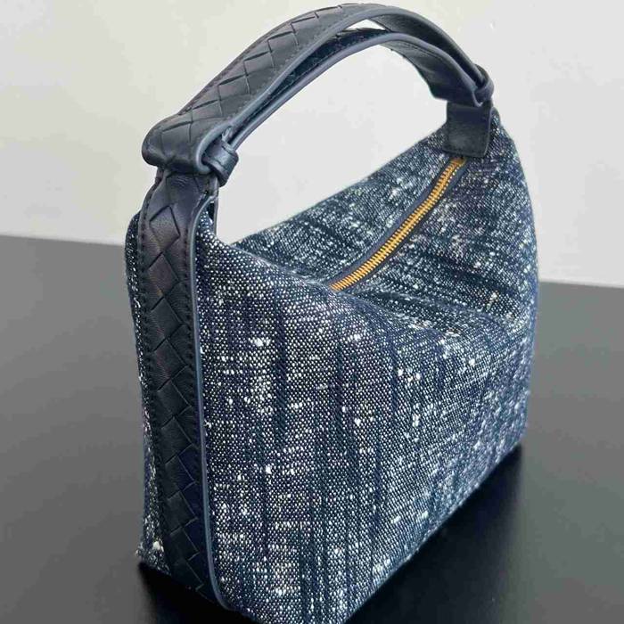 BV ショルダーバッグ デニム ハンドバッグ ウォレス 20×13×9cm