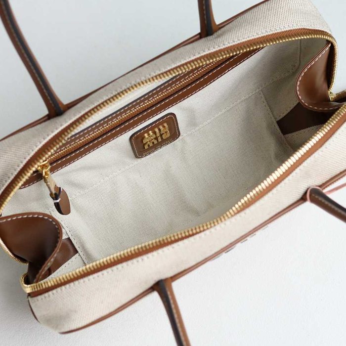 MIUMIU ショルダーバッグ キャンバス ボーリングバッグ 28×12×9cm