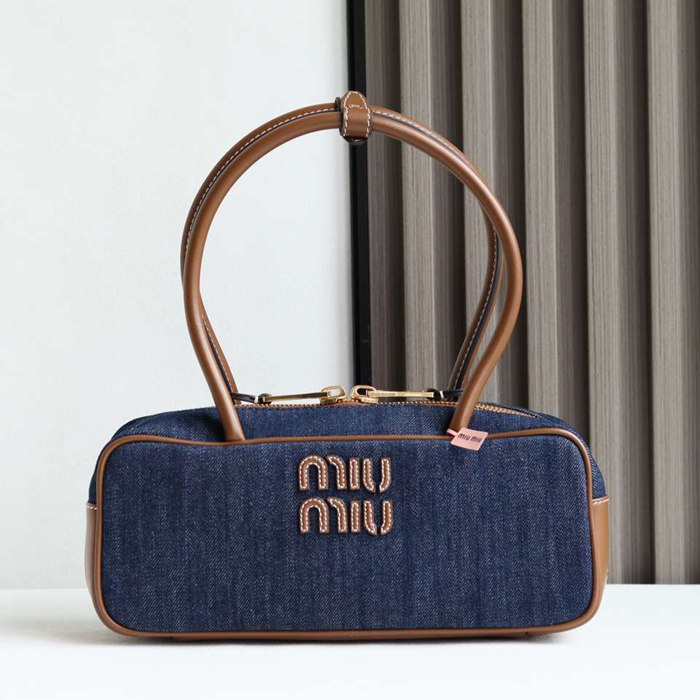 MIUMIU ショルダーバッグ キャンバス ボーリングバッグ 28×12×9cm