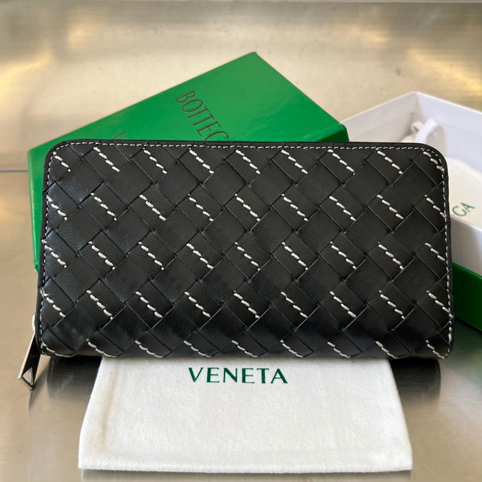 BOTTEGA VENETA イントレチャート ステッチ ロングウォレット メンズ 19×11.4×2cm BOTTEGA VENETA イントレチャート ステッチ ロングウォレット メンズ 19×11.4×2cm