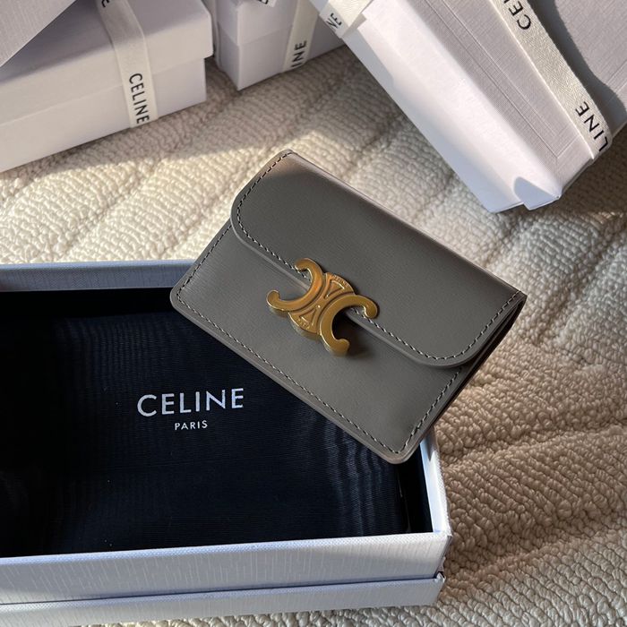 CELINE トリオンフ カードケース カーフレザー レディース 10.5×7×1cm