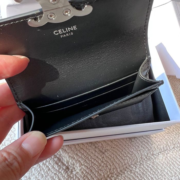 CELINE トリオンフ カードケース カーフレザー レディース 10.5×7×1cm