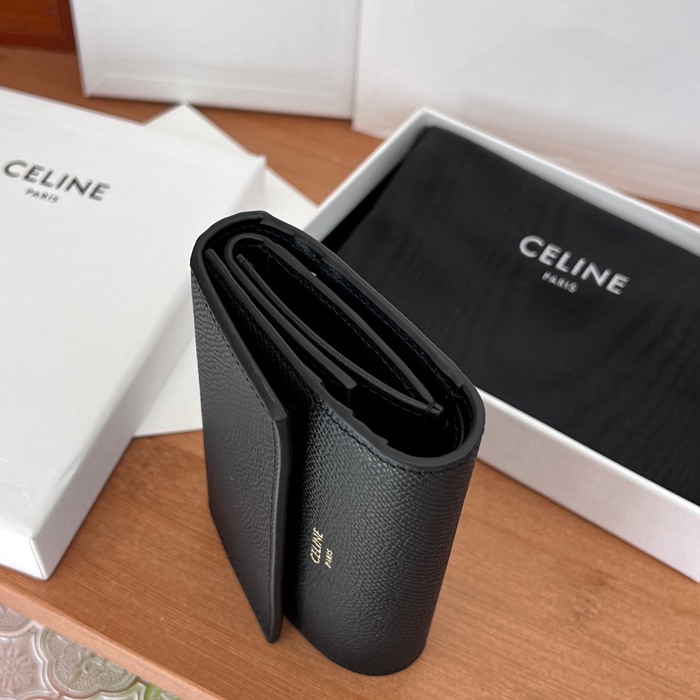CELINE ショートウォレット カーフレザー レディース 10.5×10×2cm