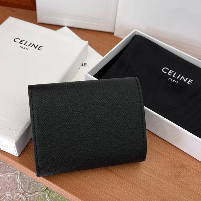 CELINE ショートウォレット カーフレザー レディース 10.5×10×2cm