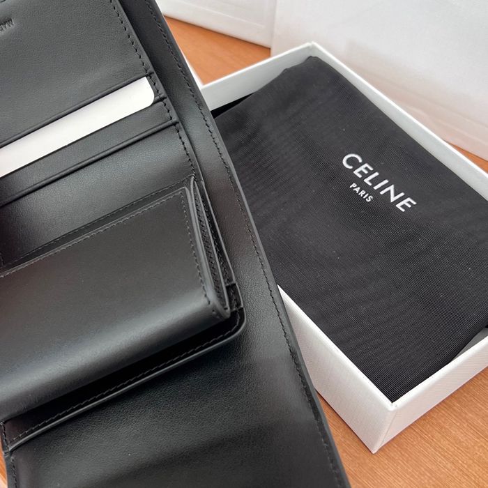 CELINE ショートウォレット カーフレザー レディース 10.5×10×2cm