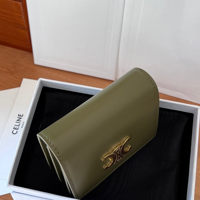 CELINE トリオンフ 名刺入れ カーフレザー レディース 10.5×8×3.5cm