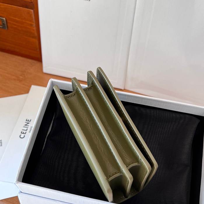 CELINE トリオンフ 名刺入れ カーフレザー レディース 10.5×8×3.5cm