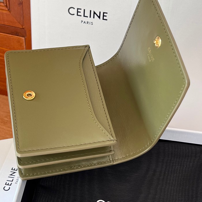 CELINE トリオンフ 名刺入れ カーフレザー レディース 10.5×8×3.5cm