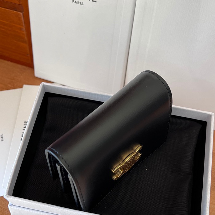 CELINE トリオンフ 名刺入れ カーフレザー レディース 10.5×8×3.5cm