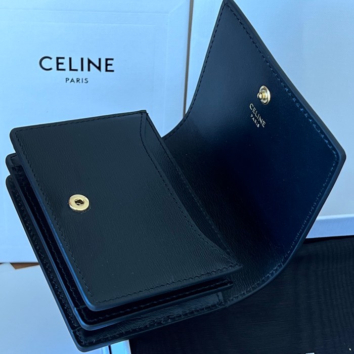 CELINE トリオンフ 名刺入れ カーフレザー レディース 10.5×8×3.5cm
