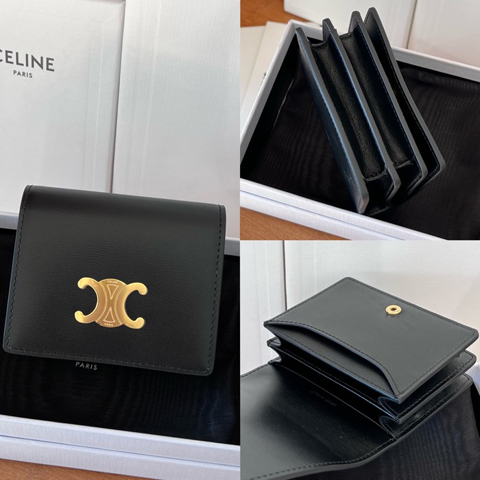 CELINE トリオンフ 名刺入れ カーフレザー レディース 10.5×8×3.5cm