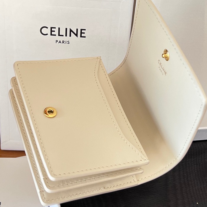 CELINE トリオンフ 名刺入れ カーフレザー レディース 10.5×8×3.5cm