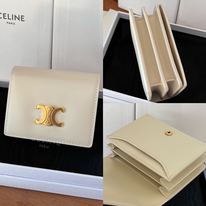 CELINE トリオンフ 名刺入れ カーフレザー レディース 10.5×8×3.5cm