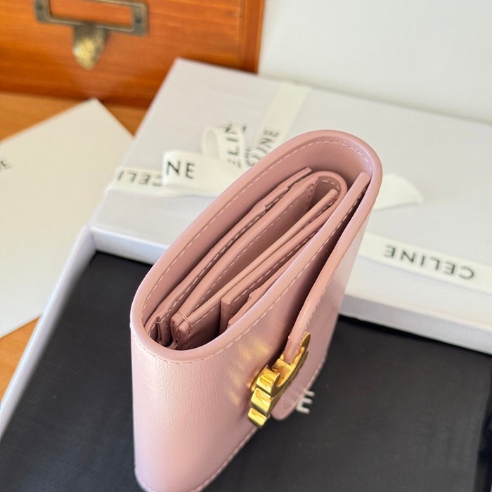 CELINE トリオンフ ショートウォレット カーフレザー レディース 10.5×8.5×4cm