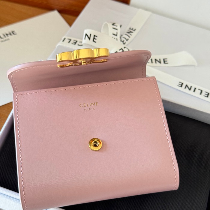 CELINE トリオンフ ショートウォレット カーフレザー レディース 10.5×8.5×4cm