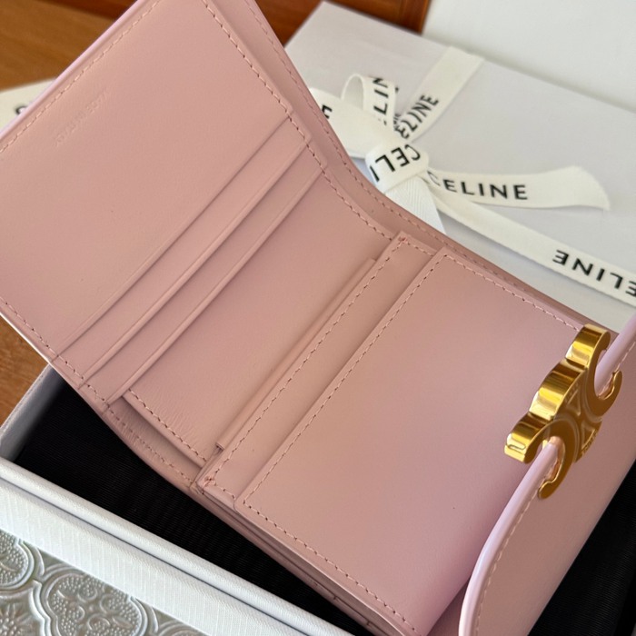 CELINE トリオンフ ショートウォレット カーフレザー レディース 10.5×8.5×4cm