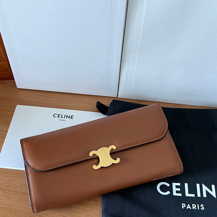 CELINE トリオンフ ロングウォレット カーフレザー レディース 19×10×3cm