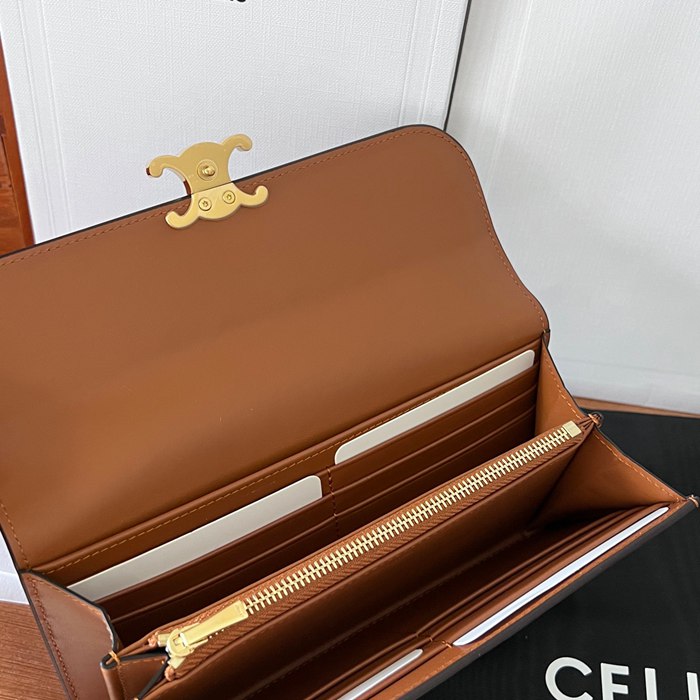 CELINE トリオンフ ロングウォレット カーフレザー レディース 19×10×3cm