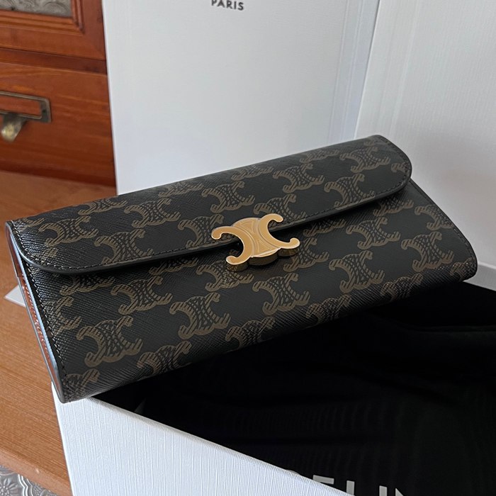 CELINE トリオンフ ロングウォレット カーフレザー レディース 19×10×3cm