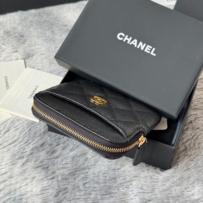 CHANEL コインパース カーフレザー レディース 11×9.5×1.5cm