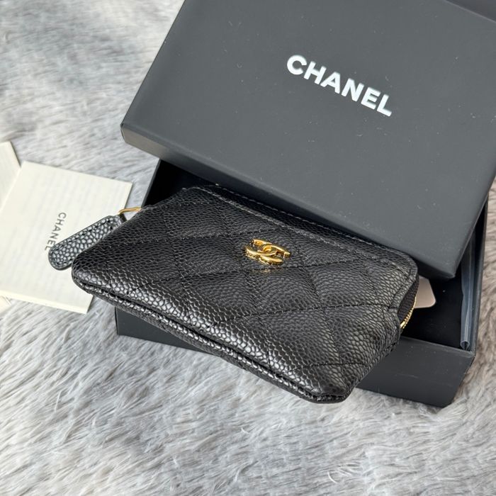 CHANEL コインパース カーフレザー レディース 11×9.5×1.5cm