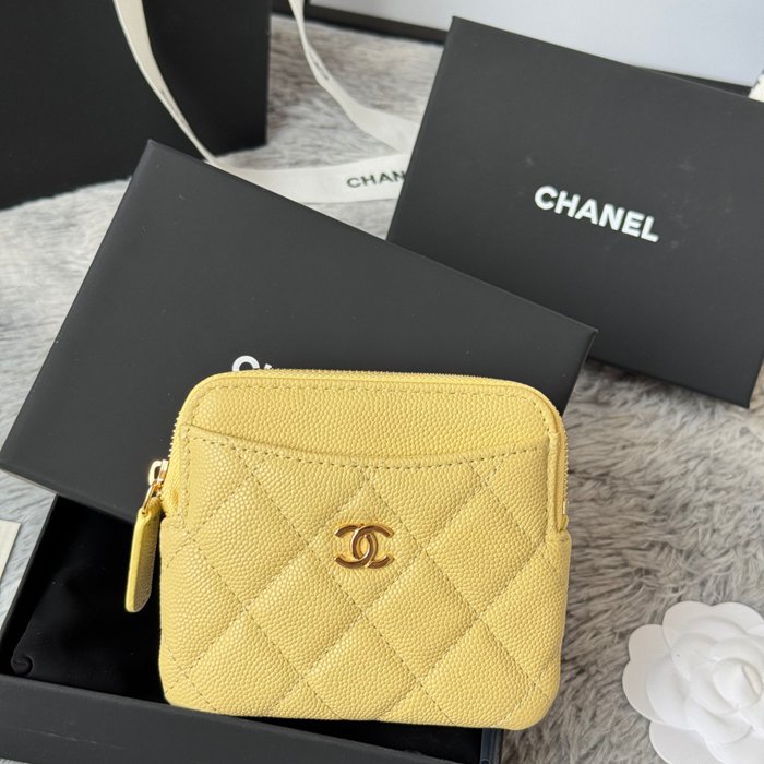 CHANEL コインパース カーフレザー レディース 11×9.5×1.5cm