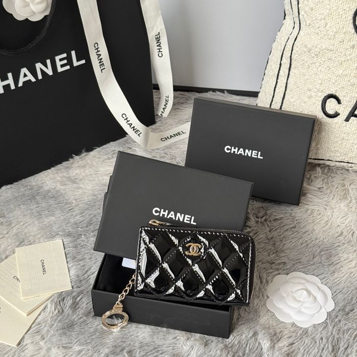 CHANEL L字ジップコインパース カーフレザー レディース 12×7cm