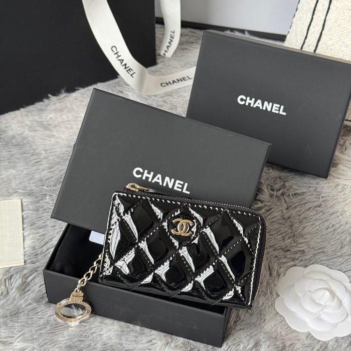 CHANEL L字ジップコインパース カーフレザー レディース 12×7cm