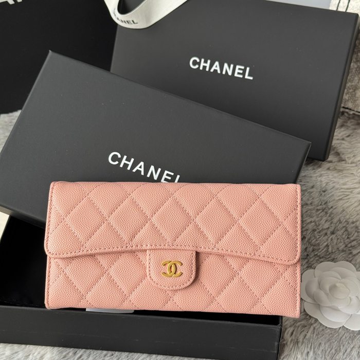CHANEL CF ロングウォレット カーフレザー レディース 10.5×19×3cm