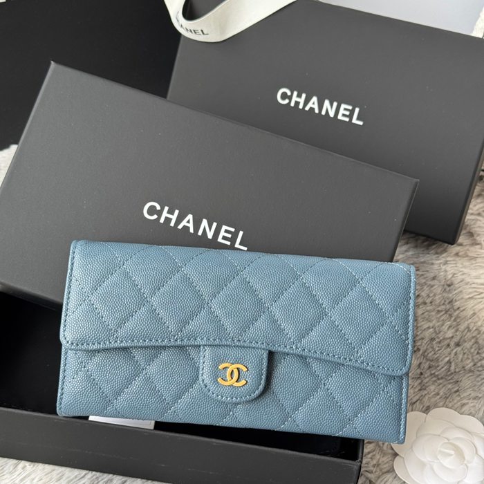 CHANEL CF ロングウォレット カーフレザー レディース 10.5×19×3cm