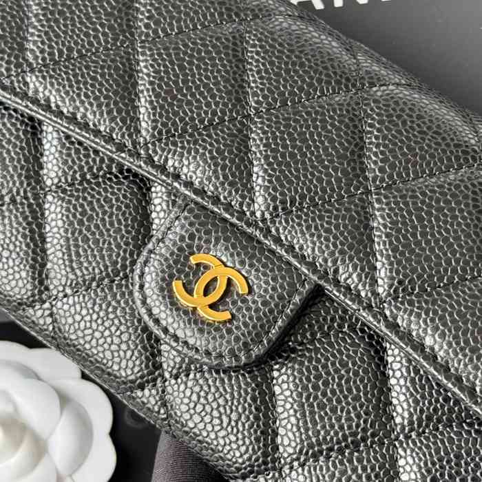 CHANEL CF ロングウォレット カーフレザー レディース 10.5×19×3cm