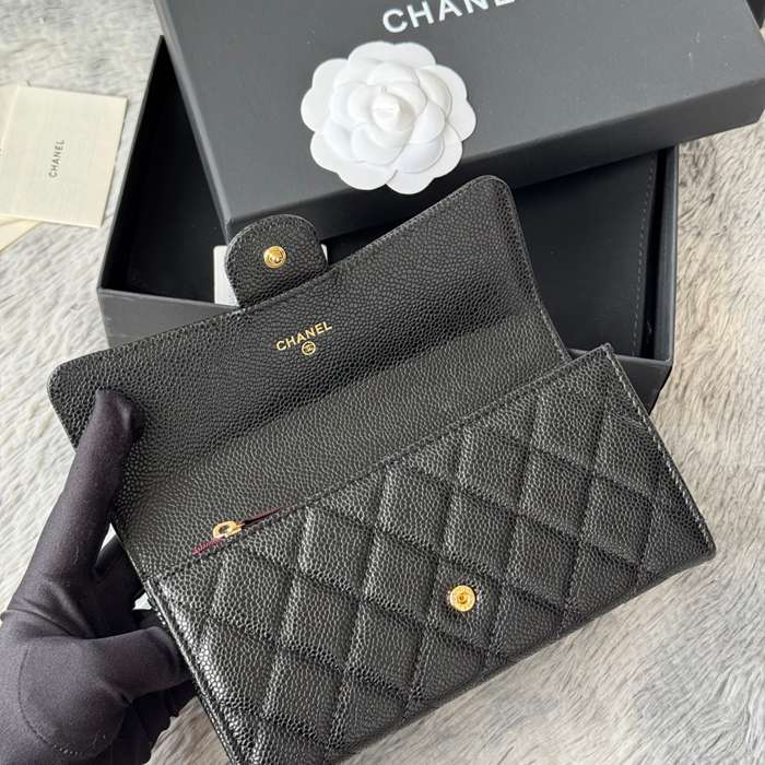 CHANEL CF ロングウォレット カーフレザー レディース 10.5×19×3cm