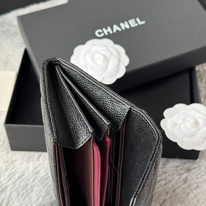 CHANEL CF ロングウォレット カーフレザー レディース 10.5×19×3cm